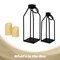 G128 2PCS Black Metal Frame Flameless Candle Lanterns Decorative | Modern Farmhouse Lantern Home Decor for Living Room, Indoor, Outdoor, Front Porch | No Battery Included